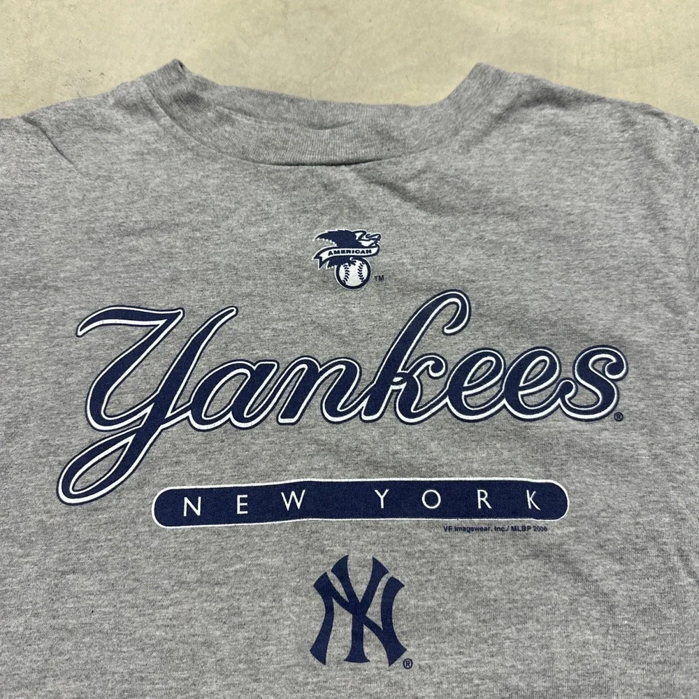 Vintage Y2K 2007 New York Yankees Baseball Shirt Youth Kids SZ Medium 10/12